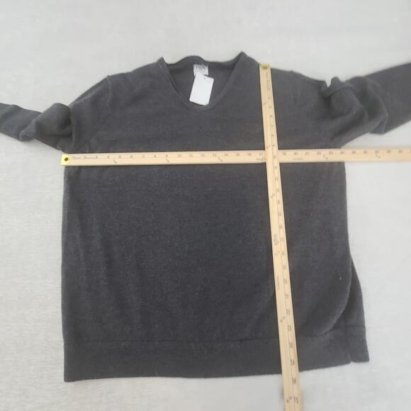 JWN mens sweater Charcoal  Italian Merino wool Size Large Fisherman quiet luxury - Picture 5 of 8